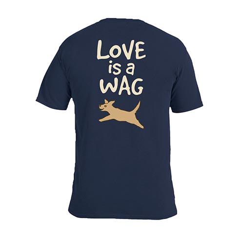 PEACE DOGS LOVE IS A WAG SHORT SLEEVE T-SHIRT