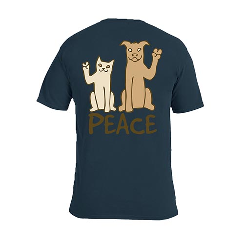 PEACE DOGS PEACE CAT DOG SHORT SLEEVE T-SHIRT