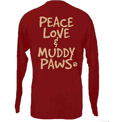 PEACE DOGS MUDDY PAWS LONG SLEEVE T-SHIRT