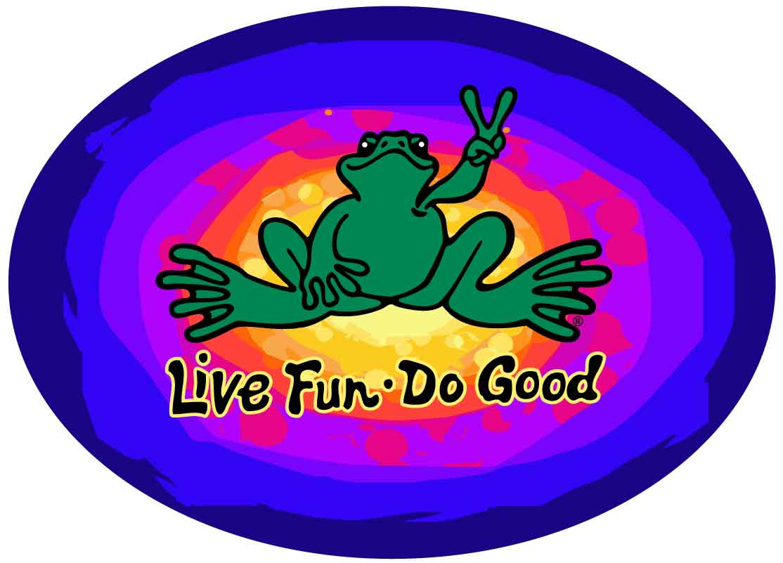 PEACE FROGS LIVE FUN DO GOOD STICKER