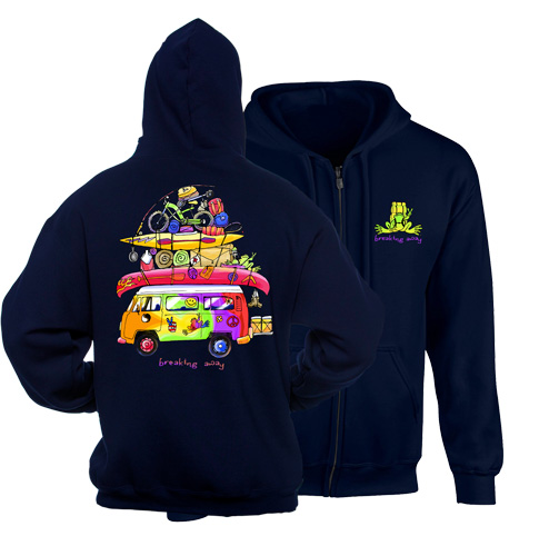 PEACE FROGS LOADED VAN ZIP UP HOODED SWEATSHIRT