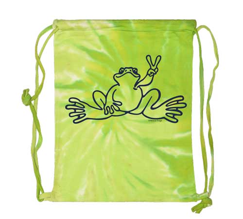 PEACE FROGS TIE DYE CINCH SACK