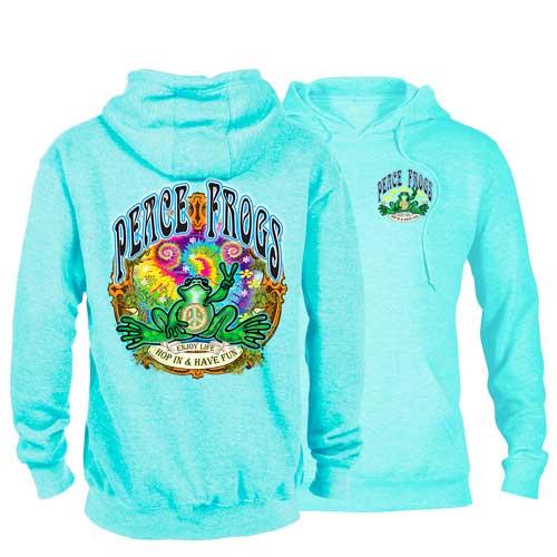 PEACE FROGS HOP IN HOODED SWEATSHIRT