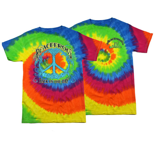 PEACE FROGS BACK IN THE DAY TIE DYE SHORT SLEEVE T-SHIRT