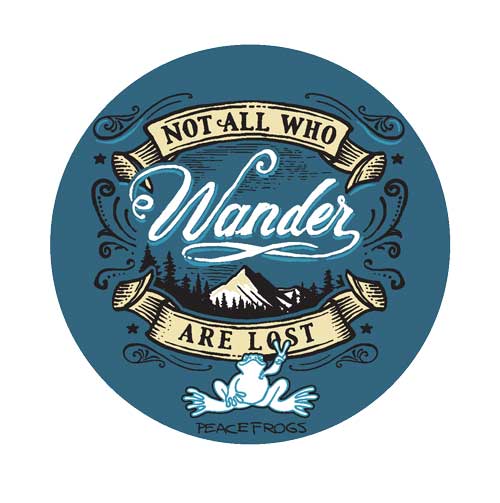 PEACE FROGS WANDER STICKER