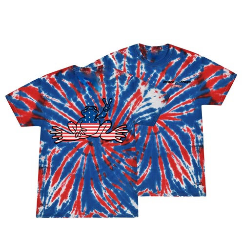 PEACE FROGS YOUTH USA TIE DYE SHORT SLEEVE