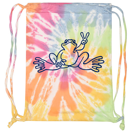 PEACE FROGS TIE DYE CINCH SACK