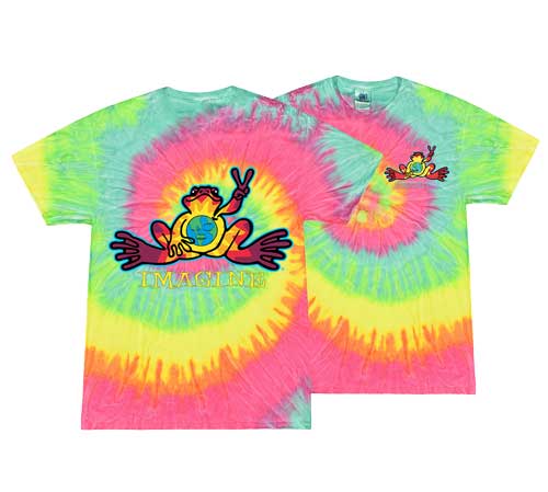 PEACE FROGS IMAGINE TIE DYE SHORT SLEEVE TSHIRT