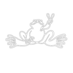PEACE FROGS SMALL OUTLINE STICKER
