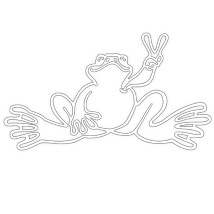 PEACE FROGS LARGE OUTLINE STICKER