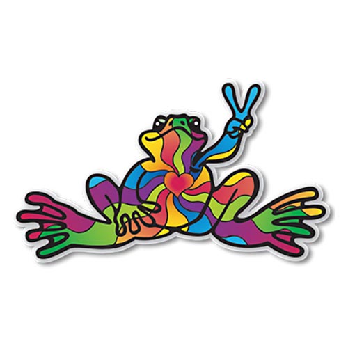 PEACE FROGS SMALL HEART & SOUL STICKER