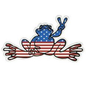 PEACE FROGS SMALL USA STICKER