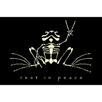 PEACE FROGS REST IN PEACE STICKER