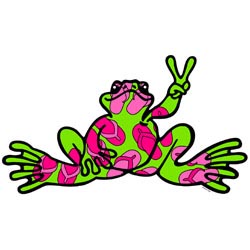 PEACE FROGS SMALL FLIP FLOP STICKER