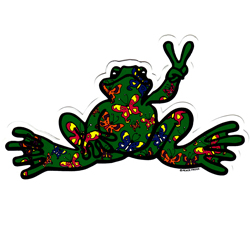 PEACE FROGS SMALL BUTTERFLY STICKER