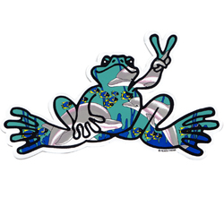 PEACE FROGS SMALL DOLPHIN STICKER