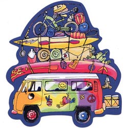 PEACE FROGS LOADED VAN STICKER