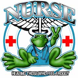 PEACE FROGS NURSE STICKER