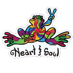 PEACE FROGS HEART & SOUL CAR MAGNET