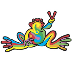 PEACE FROGS RETRO CAR MAGNET