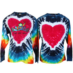 PEACE FROGS BODY SOUL SPIRIT TIE DYE LONG SLEEVE T-SHIRT