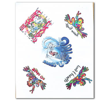 PEACE FROGS SURF ASSORTMENT TATTOOS