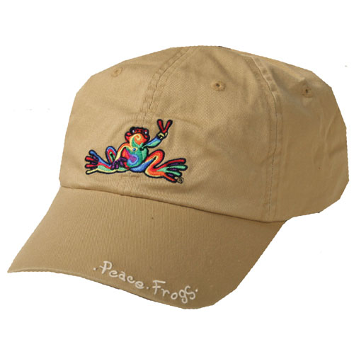 PEACE FROGS RETRO FROG W/WORDS BASEBALL HAT