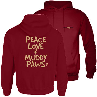 PEACE DOGS MUDDY PAWS PULLOVER HOOD SWEATSHIRT