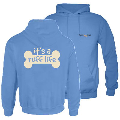 PEACE DOGS RUFF LIFE PULLOVER HOODED SWEATSHIRT