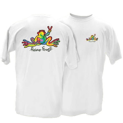 PEACE FROGS WHITE RETRO SHORT SLEEVE T-SHIRT