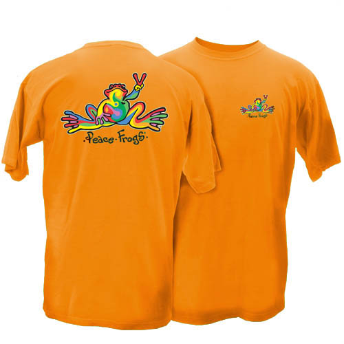 PEACE FROGS ORANGE RETRO SHORT SLEEVE T-SHIRT