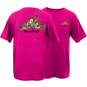 PEACE FROGS HOT PINK RETRO SHORT SLEEVE T-SHIRT