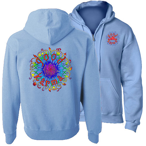 PEACE FROGS GOOD KARMA FULL ZIP HOODED SWEATSHIRT