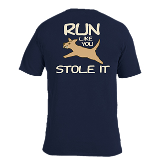 PEACE DOGS RUN LIKE YOU STOLE IT SHORT SLEEVE T-SHIRT