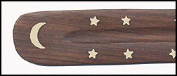 Wooden INCENSE boats with brass inlay