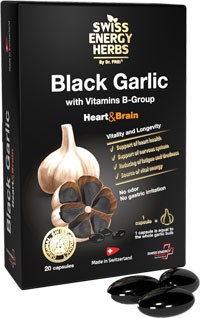 Black Garlic with VITAMINS B-Group, Heart & Brain