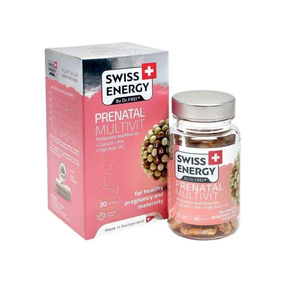 Swiss Energy PRENATAL MULTIVIT 19 VITAMINS and Minerals+Ca+Fe+B9+