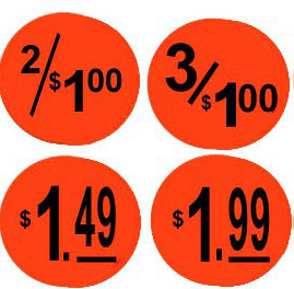 3/4'' Small Round Fl. RED  Prices