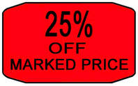 1.5'' x1'' Percent Off Marked Price Labels