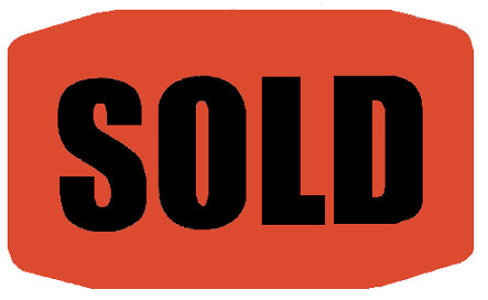 1.5'' SOLD Oval Fl. RED Label