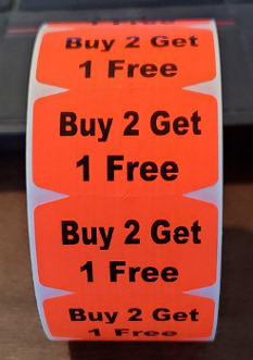 BUY 2 GET 1 FREE Label
