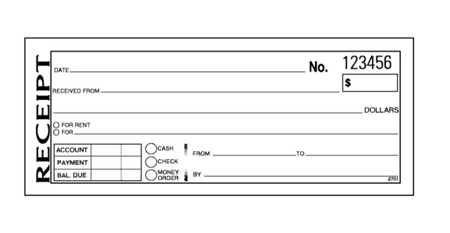 2-Part Carbonless Money/Rent Receipt BOOK (5 BOOKs)