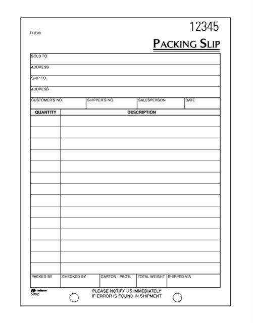 3-Part Carbonless Packing Slip BOOKs