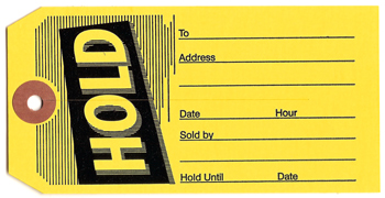 HOLD Tag-Yellow