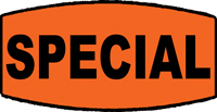 1.5'' SPECIAL Oval Fl. RED Label