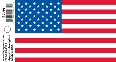 4.75'' x 3'' American Flag Decal (25/pkg)
