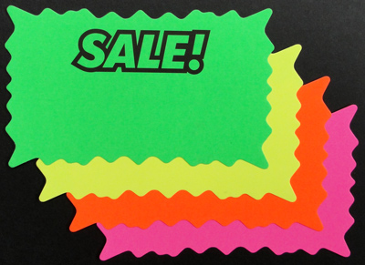 6.5'' x 10.5'' SALE Starburst Cards