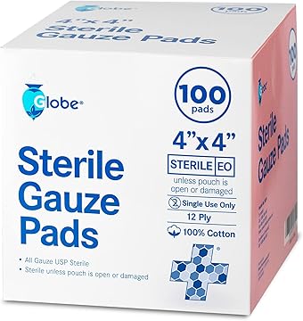 Sterile Gauze Pad 4x4 12-PLY 100 Pack