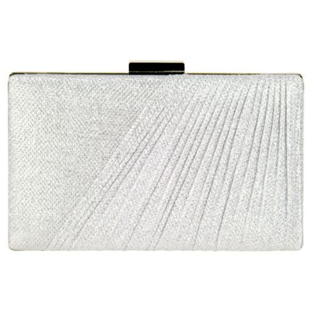 Pleated Sparkle Box Clutch