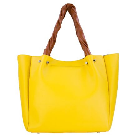 Soft Vegan Leather Shopper With Twisted Strap Detail
